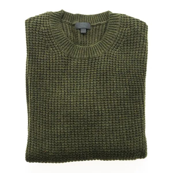 Folded olive chunky knit