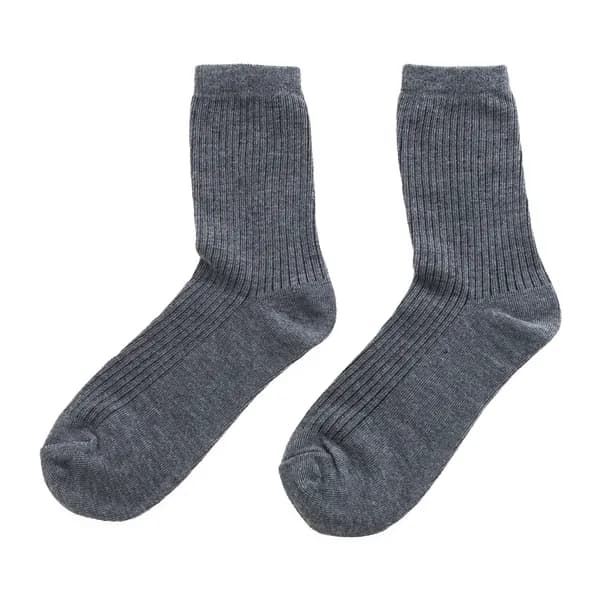 Pair of grey ribbed merino socks